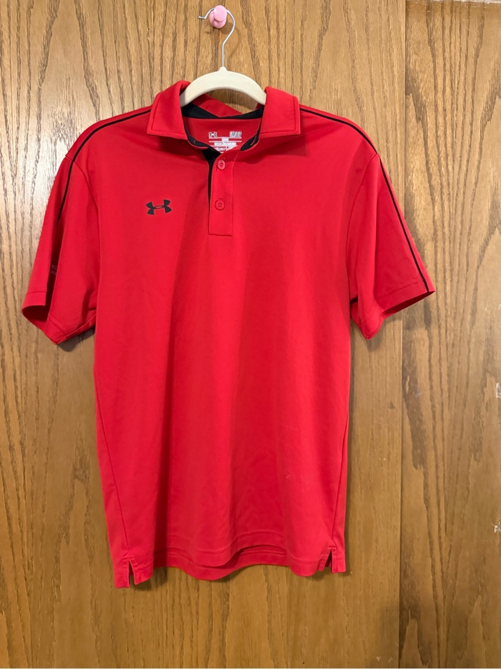 Under Armour Red Men’s Short-Sleeve Polo with Black Logo